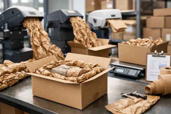Test von Papierpolster-Systemen im Versand - 