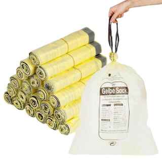 13 x HDPE gelbe Säcke Recycling Müllsäcke 90L (1 Rolle)