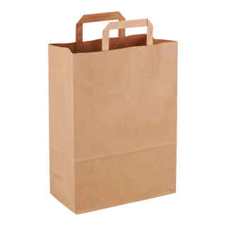 100 x Papier Tragetaschen 320+120x400 mm braun