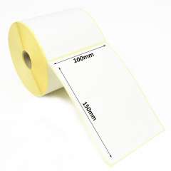 Thermopapier Klebeetiketten 100 x 150 mm (500 Etiketten pro Rolle) weiß