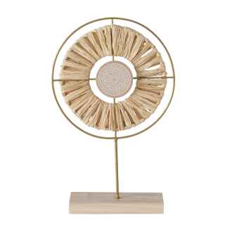 Dekoaufsteller rund Gras natur mit Ornament