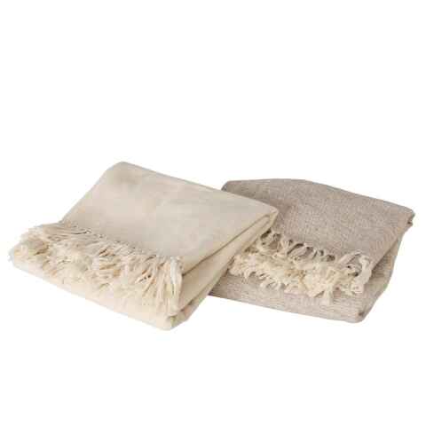 Sofadecke Baumwolle 170x140cm grau/creme creme