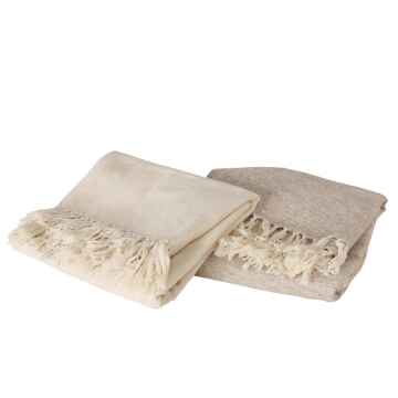 Sofadecke Baumwolle 170x140cm grau/creme creme