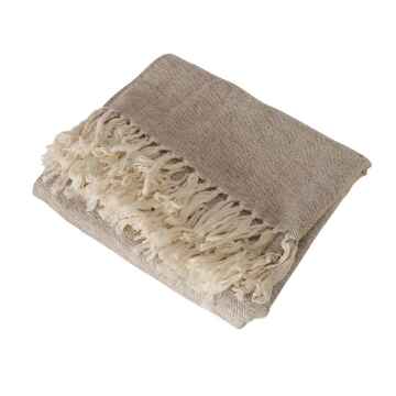 Sofadecke Baumwolle 170x140cm grau/creme creme
