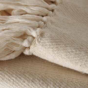 Sofadecke Baumwolle 170x140cm grau/creme creme