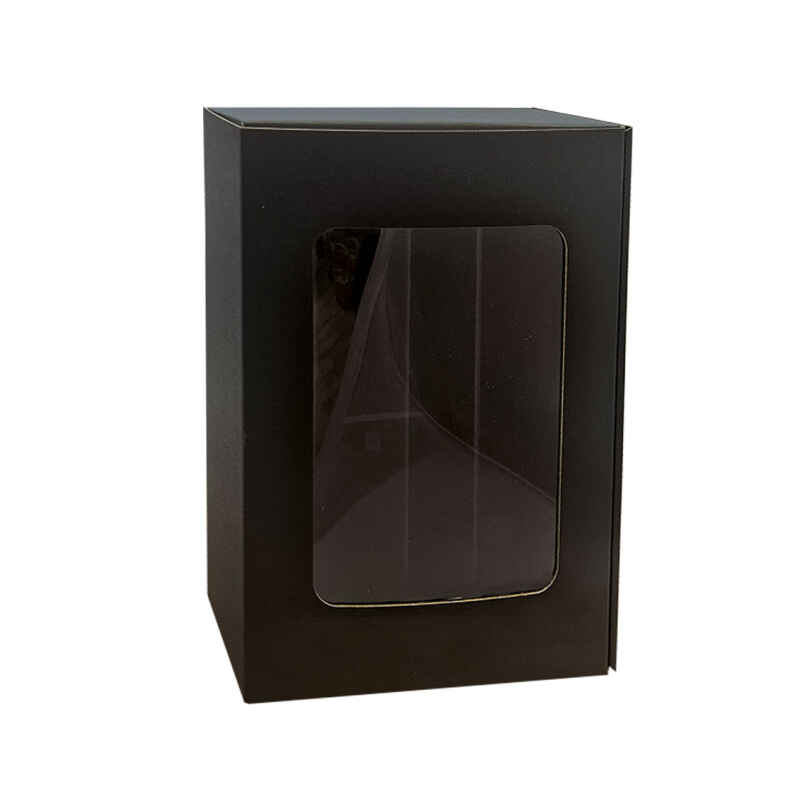 25 Stk Präsentkarton 3er Fibra Schwarz mit Fenster - 360 x 260 x 93 mm