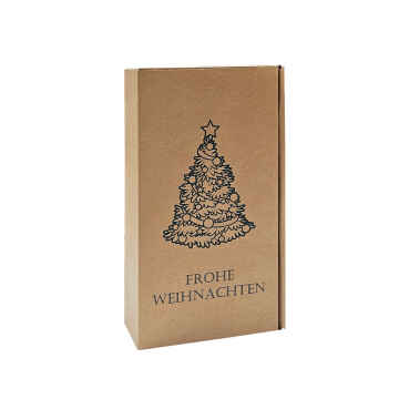 25 Stk Präsentkarton 2er FROHE WEIHNACHTEN NATUR -...