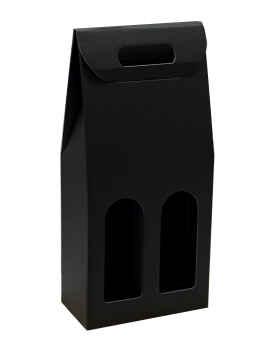 30 Stk Tragekarton 2er Fibra Schwarz - 180 x 90 x 385 mm
