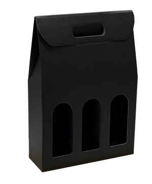 30 Stk Tragekarton 3er Fibra Schwarz - 270 x 90 x 385 mm