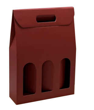 30 Stk Tragekarton 3er Fibra Bordeaux - 270 x 90 x 385 mm