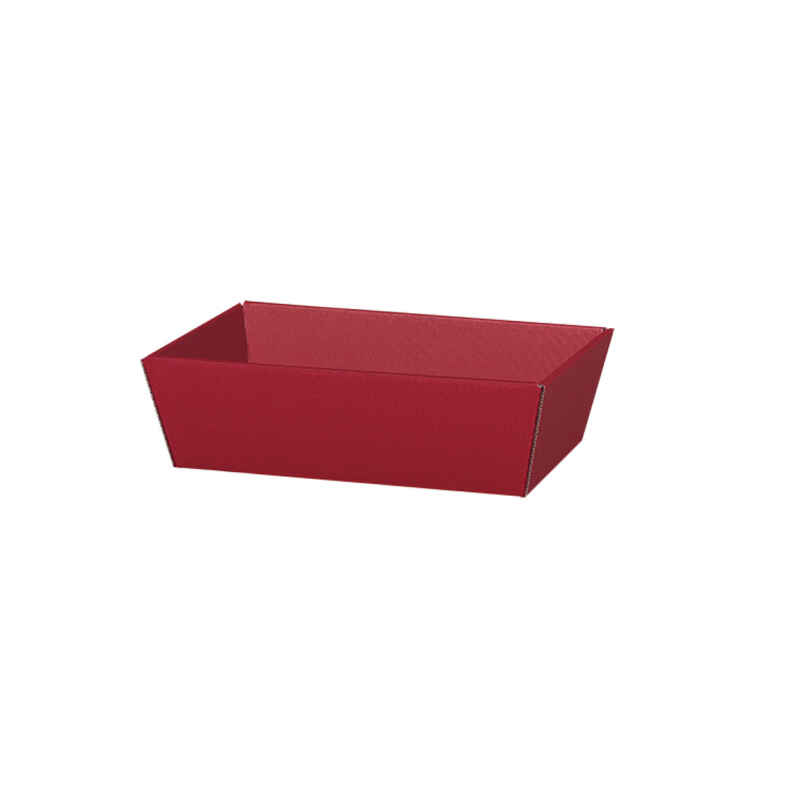 25 Stk Präsentkorb 4-Eck MITTEL WELLE BORDEAUX - 330 x 190 x 110 mm