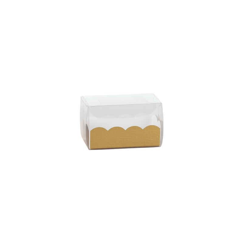 200 Stk Confiserie "Macarons" Box Fibra Oro klein - 80x50x50mm