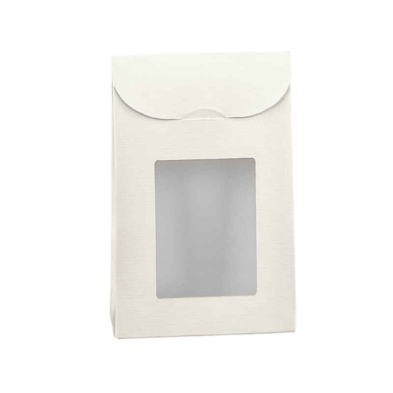 200 Stk Confiserietasche mit Fenster Fibra Bianco groß - 170x70x235mm