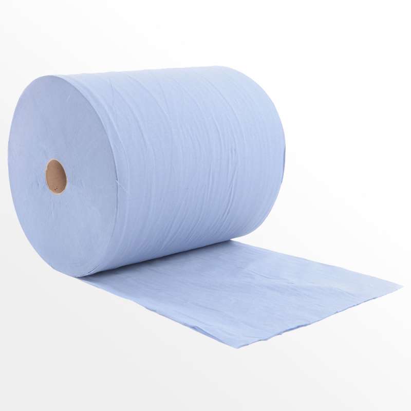 1 Rolle Putzpapier Putztuchrollen Papierhandtücher 1000Blatt 3lagig 36x36cm blau 