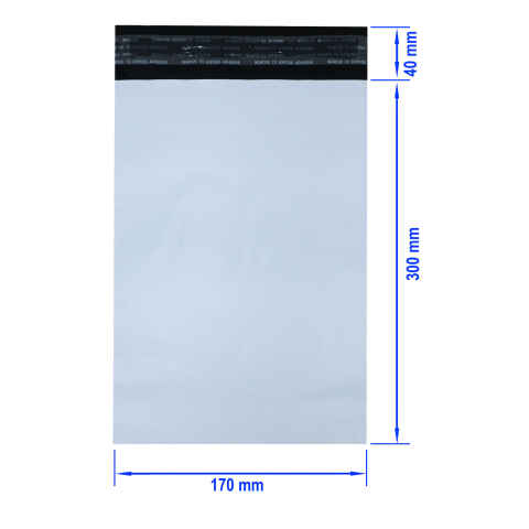 100 x LDPE Coex Folienversandtaschen 190x250+50mm 50my weiß