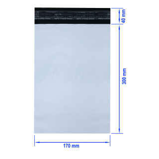 LDPE Coex Folienversandtaschen 190x250+50mm 50my weiß