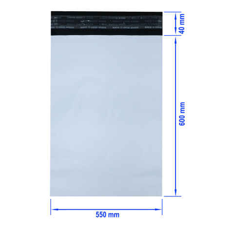 100 x LDPE Coex Folienversandtaschen 500x600+40mm 45my weiß