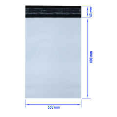 LDPE Coex Folienversandtaschen 500x600+40mm 45my weiß