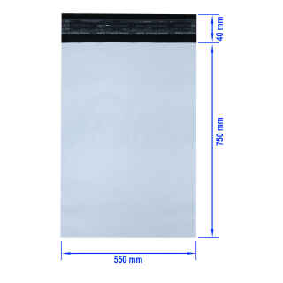 LDPE Coex Folienversandtaschen 580x750+50mm 50my weiß