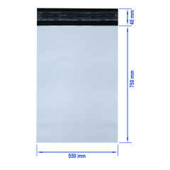 LDPE Coex Folienversandtaschen 580x750+50mm 50my weiß